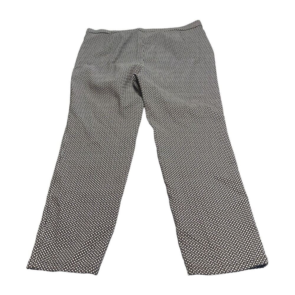 Rafaella Dress Pants Women's 18 White Black Geometric High-Rise Straight Leg - Picture 2 of 6